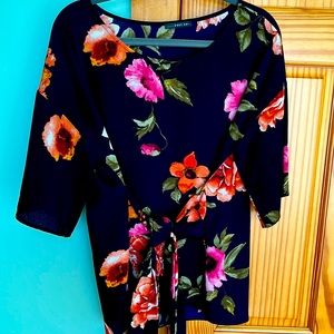 West Kei tie front blouse.  Floral print size Large.